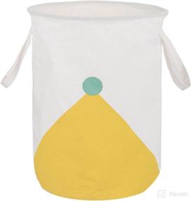 img 4 attached to 🧺 Yellow Collapsible Laundry Hamper with Handles - Waterproof Storage Basket for Bathroom, Kids' Room, Dorm, Laundry Room