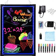 get noticed with voilamart's led message writing board - customizable neon effect sign board with remote control and 8 chalk markers! логотип