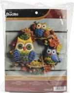 bucilla felt applique wall hanging kit, 17 by 17-inch, owl wreath logo