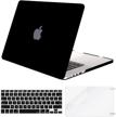black hard shell case, keyboard cover, and screen protector by mosiso - compatible with older versions of macbook pro retina 13 inch - models a1502 & a1425 logo