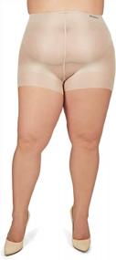 img 2 attached to Plus Size Ultra Sheer Control Top Pantyhose By MeMoi Curvy