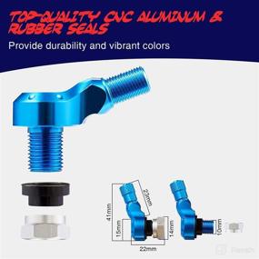 img 2 attached to 🔵 Acteam 110 Degree CNC Motorcycle Wheel Valve Stems - High-Quality Aluminum Oblique Angle Tire Stems for Harley Davidson, BMW, Honda, Kawasaki, Suzuki, Yamaha, Triumph Bikes - Blue, 1 Pair