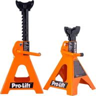 pro-lift pl3300 heavy-duty jack stands – 3 ton (pair) with double pins - handle lock and mobility pin for enhanced safety – ideal for home auto repair shop, orange логотип