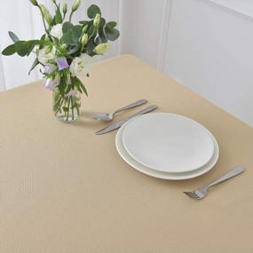 img 1 attached to Maxmill Textured Rectangle Tablecloth Water Resistant Wrinkle Free Spill-Proof, Soft Jacquard Table Cloth For Buffet Banquet Parties Event Holiday Dinner, Indoor And Outdoor Use, 60 X 84 Inch Beige