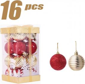 img 3 attached to TWBB 16Ct Gold Christmas Balls - Big Xmas Ornaments For Tree Decorations 2.36" - Perfect For Festive Home Decor!