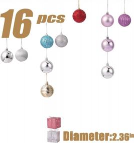 img 2 attached to TWBB 16Ct Gold Christmas Balls - Big Xmas Ornaments For Tree Decorations 2.36" - Perfect For Festive Home Decor!