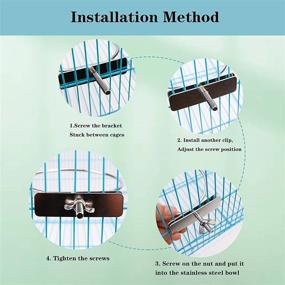 img 1 attached to 3-Pack Stainless Steel Bird Feeding Cups with Clamp Holder, Ideal for Parrots, Parakeets, Conures, Cockatiels, Lovebirds & More - Includes 2 Bird Stand Toys for Budgies, Chinchillas, and other Small Birds