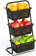 3-х уровневая подставка для корзины с фруктами, подставка для хранения фруктов на столешнице packism со съемной пластиковой корзиной для фруктов, овощей, закусок, картофеля, подставка для напольной корзины для кухни, ванной комнаты, черная логотип