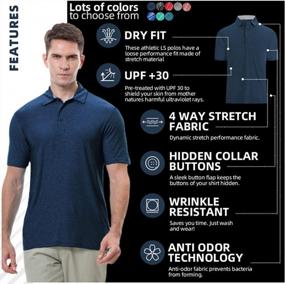 img 1 attached to Men'S Quick-Dry Golf Polo Shirt | Moisture Wicking T-Shirt Top