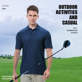 img 3 attached to Men'S Quick-Dry Golf Polo Shirt | Moisture Wicking T-Shirt Top