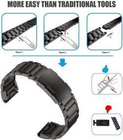 img 1 attached to 22Mm Titanium Alloy Watch Band Compatible With Fenix 5, Fenix 5 Plus, Fenix 6, Fenix 6 Pro, Forerunner 935, Approach S60, And Quatix 5 - Black Watch Strap By Notocity