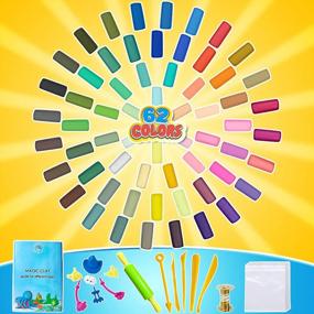 img 3 attached to 62 Color Air Dry Magic Clay Kit с инструментами для лепки и декоративными аксессуарами, идеальная глина для лепки DIY для детей в возрасте 3-12 лет: отличный подарок для мальчиков и девочек!