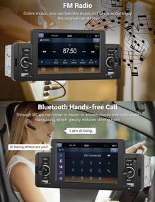 img 2 attached to Single Din Car Stereo With Apple Carplay, Android Auto Bluetooth Handsfree Call Mirror Link, 5 Inch Touch Screen USB FM Audio Receiver + Backup Camera Wireless Remote Control Head Unit