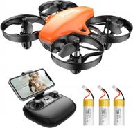 potensic a20w drone for kids, mini drone with camera 720p hd, rc drone, 3 batteries with altitude hold, one key take off, easy for beginners, gravity sensor, headless mode, orange logo