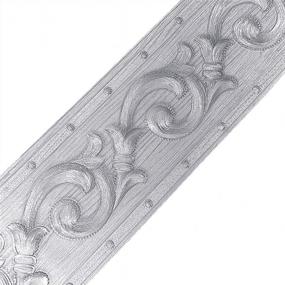 img 1 attached to Mullsan Silver Flower Bud Wallpaper Border - 5M Peel & Stick Wall Covering For Bathroom, Kitchen And Bedroom Décor