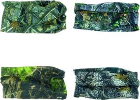 img 2 attached to 🌳 SMEHCF Camo Forest Headband Bandana Balaclava - 4pcs Multipurpose Face Mask and Headwear for WoMen & Men