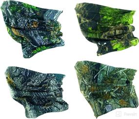 img 1 attached to 🌳 SMEHCF Camo Forest Headband Bandana Balaclava - 4pcs Multipurpose Face Mask and Headwear for WoMen & Men