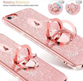 img 3 attached to Sparkle And Style: OCYCLONE Glitter IPhone 6/6S Case With Kickstand And Rhinestone Bumper - Perfect For Girls And Women