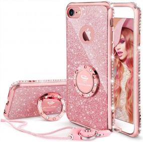img 4 attached to Sparkle And Style: OCYCLONE Glitter IPhone 6/6S Case With Kickstand And Rhinestone Bumper - Perfect For Girls And Women