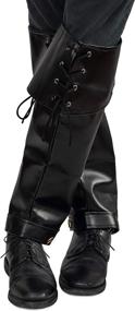 img 3 attached to Skeleteen Faux Leather Pirate Boots - Over The Shoe Black Costume Boots Accessories With Cuffs And Laces For Medieval And Renaissance Costumes For Adults And Children