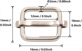 img 3 attached to Adjustable Metal Buckle Tri-Glides With Movable Bar For 0.5 Inch Straps