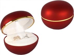 img 4 attached to Коробка для обручальных колец Naimo со светодиодной подсветкой для свадебных предложений и подарков - идеально подходит для колец, серег и монет (синий)