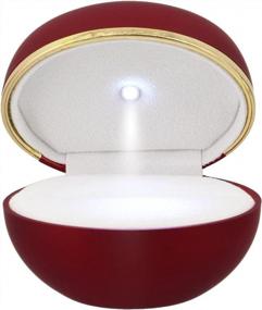 img 2 attached to Коробка для обручальных колец Naimo со светодиодной подсветкой для свадебных предложений и подарков - идеально подходит для колец, серег и монет (синий)
