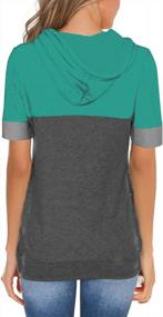 img 2 attached to Women'S Summer Tops - Stylish Casual Tees, Hoodies & Blouses In Trendy Tunics For Women (Cyan Grey X-Large)