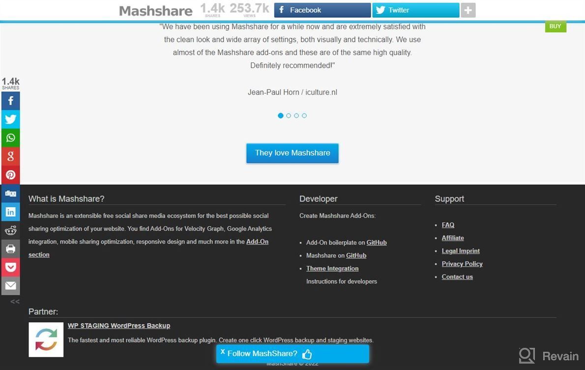 img 1 attached to MashShare review by Jeff Grindley