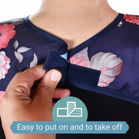 img 2 attached to 3 Pack Adult Bibs With Crumb Catcher: Washable & Reusable Clothing Protectors For Elderly Women - Celley