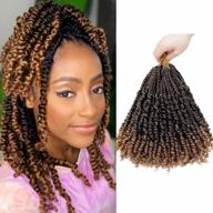 pre-twisted passion twist hair, 8 packs of 10-inch short crochet hair in ombre brown tones for black women - bohemian hair extensions with a passion twist braiding style (color: t30) logo
