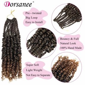 img 1 attached to Pre-Twisted Passion Twist Hair, 8 Packs Of 10-Inch Short Crochet Hair In Ombre Brown Tones For Black Women - Bohemian Hair Extensions With A Passion Twist Braiding Style (Color: T30)