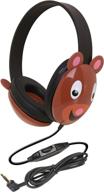 kid's califone 2810-be bear design stereo headphone: pc and apple compatible, listening first tm logo