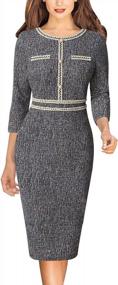 img 4 attached to VFSHOW Womens Crew Neck Buttons Slim Work Business Office Bodycon Pencil Dress