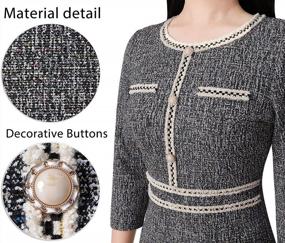 img 2 attached to VFSHOW Womens Crew Neck Buttons Slim Work Business Office Bodycon Pencil Dress