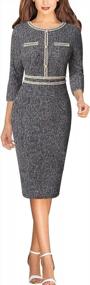 img 3 attached to VFSHOW Womens Crew Neck Buttons Slim Work Business Office Bodycon Pencil Dress