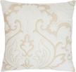 brylanehome amelia 16" square pillow , ivory beige logo