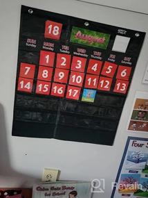 img 6 attached to Organize Your Days With Our Black Calendar Pocket Chart - Includes 104 Cards And 3 Hooks!