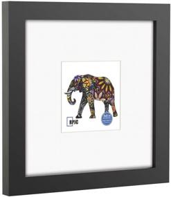 img 3 attached to Black Solid Wood Picture Frame By RPJC - High Definition Glass Display For 4X4 Or 8X8 Photos With Or Without Mat, Wall Mounting For Hanging Photos