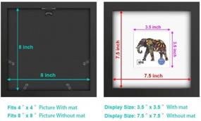 img 2 attached to Black Solid Wood Picture Frame By RPJC - High Definition Glass Display For 4X4 Or 8X8 Photos With Or Without Mat, Wall Mounting For Hanging Photos