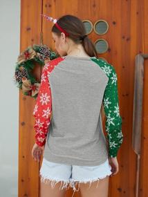 img 1 attached to Women'S Long Sleeve Christmas Shirts With Leopard And Plaid Graphic Print - Casual Xmas Holiday Top Blouse For Festive Style