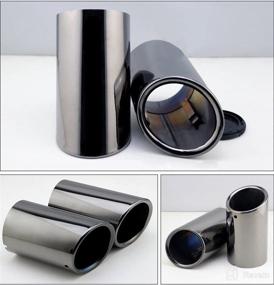 img 3 attached to 🚗 Enhance Your VW Volkswagen's Style with Dsycar Black Coated Stainless Steel Car Exhaust Muffler Tip Pipe (Black) - Compatible with JETTA, SAGITAR, POLO, GOLF 7 (2009-2018)
