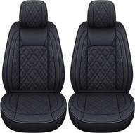 🚗 3a-dhg ram front seat covers for 2006-2020 ram 1500, 2500, 3500: crew cab, quad cab, regular cab trucks - faux leather (3a-dhg-black 2 pcs) logo