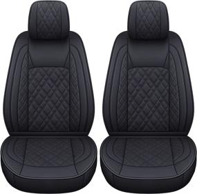 img 4 attached to 🚗 3A-DHG Ram Front Seat Covers for 2006-2020 Ram 1500, 2500, 3500: Crew Cab, Quad Cab, Regular Cab Trucks - Faux Leather (3A-DHG-Black 2 PCS)