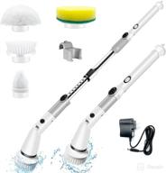 🚿 360 power shower cleaning scrubber with 4 multi-purpose replaceable brush heads, bendable cordless electric spin scrubber, including 1 extension handle for tub, tile, and floor logo