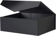 🎁 blk&wh 2 gift boxes 14x9.5x4.5 inches: large black groomsman boxes with magnetic lids & collapsible design logo