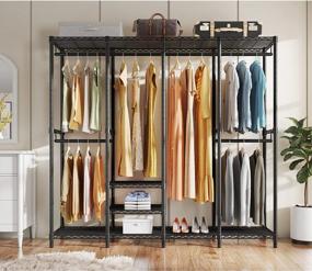 img 2 attached to VIPEK V40 Heavy Duty Clothes Rack For Hanging Garments, Multi-Functional Bedroom Clothing Wardrobe Freestanding Rack, 76"X15.7"X75.6", Max Load 900Lbs, Black