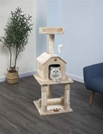 🐱 premium go pet club 45" tall beige cat scratcher cottage - high-quality feline paradise! logo