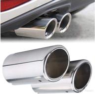 🔧 qiilu stainless steel exhaust tips: 2.6" 63mm inlet muffler tail pipes for tiguan passat touran eos 325i 328i (chrome plated) logo