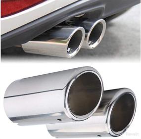 img 4 attached to 🔧 Qiilu Stainless Steel Exhaust Tips: 2.6" 63mm Inlet Muffler Tail Pipes for Tiguan Passat Touran Eos 325i 328i (Chrome Plated)